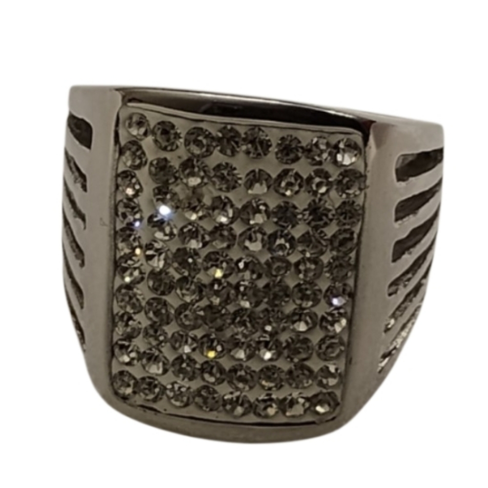 Rare Quiet Luxury Stainless Swarovski Elements Ring,Sz 7